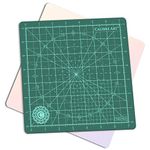 (8x8, Green) - Calibre Art Rotating Self Healing Cutting Mat, Perfect for Quilting & Art Projects, 8x 8 (18cm grids)