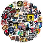 Welder Stickers for Helmet 50pcs, Cool Welding Worker Stickers, Hard Hat Vinyl Stickers for Men Tool Box Laptop Motorcycle Skateboard Bike Luggage