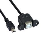 ChenYang Mini USB 5pin Male to USB B Female panel mount type Cable 20cm with screws