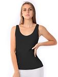 TAIPOVE Tank Tops Camisole for Women with Built in Bra Summer Sleeveless Cami Black