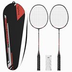Lifelong Badminton Racket Set of 2 with Shuttlecock & Badminton Bag | Aluminium Frame, Fiberglass Shaft Badminton Racquet, Jointless Design | Beginner Badminton Racket Combo for Family