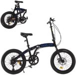 LSLIFE 20 Inch Folding Bike for Adult, 7-Speed Folding Bicycle for Women Men Teens Lightweight Aluminium Frame Foldable Bike Easy Folding City Bicycle (Classic, Blue)