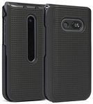 Case for LG Classic Flip, Nakedcellphone [Black] Protective Snap-On Hard Shell Cover [Grid Texture] for LG Classic Flip Phone L125DL