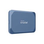 Crucial X10 1TB External Portable SSD Drive - Up to 2100MB/s, USB-C 3.2 Gen2, IP65 Dust and Water Resistant, External Solid State Drive, Matte Blue - CT1000X10SSD9-02
