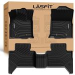 LASFIT Floor Mats for Toyota Tacoma 2016-2023 (Double Cab and Auto Only), Non-Slip Odorless Custom TPE All-Weather Floor Liner, Front and Rear Trunk Car Mat Set, Black