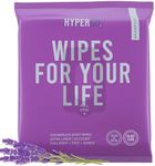 HyperGo Body Wipes - No Rinse Wet Wipes for Adults, All Natural Shower Bathing Wipes, Refreshing Body and Face Cleansing Wipes for Women and Men, 20 Extra Large Disposable Washcloths, 12x12 Lavender