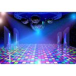 Aoihrraan 3x2m Disco Backdrop Neon Spotlight Stage Music Night Club Fever Dancers Ballroom Photography Background 70S 80S 90S Birthday Party Show Kids Adults Portrait Photo Studio Props Vinyl