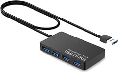 T Tersely 4-Port USB 3.0+2.0 Hub, 2ft/60cm Long Extended Cable Ultra Slim High Speed Data Expansion Splitter for MacBook, Mac Pro/Mini, iMac, Surface, XPS, Notebook PC, Flash Drives,Mobile HDD,More