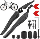 Hejo Bike Mudguards Set, Universal Mudguards for 24-29 inch Bikes with 2 Red Arrow Reflective Stickers, Adjustable Bicycle Front and Rear Mud Guard for most of Popular Bicycles