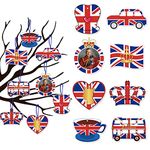 8Pcs Coronation Tree Hangings Union Jack Hanging Pendant Kings Coronation Souvenir Union Jack Decorations 2023, Mini King Charles III Coronation Hanging Pendant Ornament Party Decor for Home Tree Car