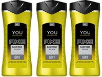 3 x Axe 6 in 1 Shower Gel/Body Wash 400ml - You Clean Fresh