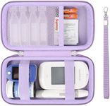 Supmay Diabetic Supplies Hard Case Diabetic Supply Organizer Bag Carrying Case for Diabetes Testing Kit Blood Glucose Monitor with Blood Sugar Glucometer Test Strips Lancing Device Lancets, Purple