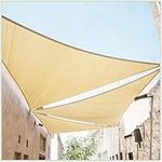 ColourTree 10' x 10' x 14' Beige Sun Shade Sail Right Triangle CTSLRT10 - Canopy Mesh Fabric UV Block - Commercial Heavy Duty - 190 GSM - 3 Years Warranty