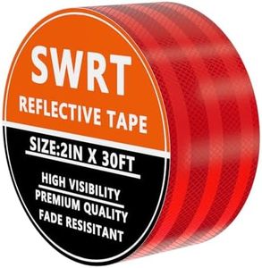 SWRT 2 Inch X 30 FT Reflective Tape Outdoor Waterproof DOT-C2 Fade Resistant Red Reflective Tape Strong Adhesive Safety Warning Tape Reflector Conspicuity Tape for Trailer Trucks Bikes