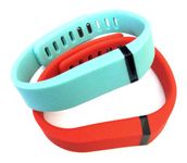 Set Large L 1pc Red (Tangerine) 1pc Teal (Blue/Green) Replacement Bands with Clasps for Fitbit FLEX Only /No tracker/ Wireless Activity Bracelet Sport Wristband Fit Bit Flex Bracelet Sport Arm Band Armband