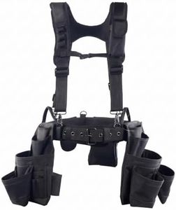 Tool Belt with Suspenders for Men, Adjustable Carpenter Tool Rig, Heavy Duty Construction Tool Pouch, Professional Work