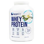 LEANFIT WHEY PROTEIN Powder, Natural Vanilla, 25g Protein, 62 Servings, 2kg Tub