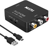 Intelligent-Home RCA to HDMI, AV to HDMI Converter, 1080P Mini RCA Composite CVBS Video Audio Converter Adapter Supporting PAL/NTSC with USB Charge for TV/PC/ PS3/ STB/Xbox VHS/VCR/Blue-Ray DVD black