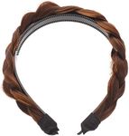 KALLORY Women's Headbands Braided Headband, Synthetic Braid Hair Band Wide Plaited Braids Headpiece Non-slip Headwear for Girls Braided Headband