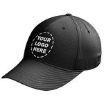 Purple Print House Personalised Company Logo Baseball Cap Custom Workwear Uniform Hat for Men Women, Black