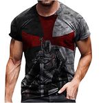 Generic Patriotic Shirts for Men 4th of July American Flag T-Shirt Summer Short Sleeve Crewneck Tops Workout Sports Athletics Tees Gray