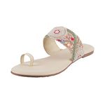 Metro Women Beige Flat Sandal UK/3 EU/36 (32-1702)