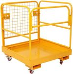 36"x36" inch Forklift Safety Cage Heavy Duty Collapsible Work Platform Forklift with Wheels