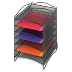 Safco Products Model Mesh Literature Organizer with 6 Compartments, Black Onyx (9431BL)