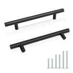 Probrico Pack of 20 Black Stainless Steel Kitchen Cabinet T Bar Handle Furniture Drawer Pulls Cuoboard Knobs PD3383HBK128(128mm Hole centers/192mm Long)