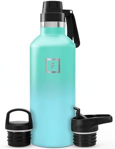IRON °FLASK Bouteille d'eau de sport à bouche étroite - 32Oz, 3 couvercles (couvercle de bec), acier inoxydable isolé sous vide, chaud froid, ciel moderne à double paroi