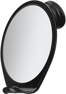 HONEYBULL Fogless Shower Mirror with Suction Mount & Swivel – Anti-Fog Acrylic Bathroom Mirror for Shaving – Built-in Razor Holder, Easy Install, Home Shower Accessory (Black)
