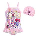 Aepotumn Girls Swimming Costume One Piece Swimsuit Bathing Suit for Kids 5-12 Years