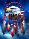 Ginfonr 5D Diamond Painting American Flag Eagle Full Drill by Number Kits, Dreamcatcher Eagle DIY Paint with Diamonds Art Craft Rhinestone Cross Stitch Decor (12x16 inch)