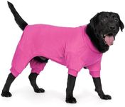 cyeollo Fleece Dog Pajamas Large Dog Pjs Jumpsuit Thermal Dogs Onesie Stretchable Doggie Coat Pet Clothes for Medium to Large Sized Dogs, Color Fuchsia