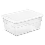 Sterilite (36) 16448012 16 Quart See Through Storage Box With White Lid 16x12x7