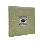 Kiera Grace Self-Adhesive Linen Photo Album & Scrapbook, 11.42"L x 10.63"W x 1.59"H, Green