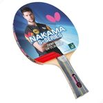 Butterfly Nakama S-10 Table Tennis Racket – ITTF Approved Butterfly Ping Pong Paddle – Wakaba Table Tennis Rubber and Thick Sponge Layer Ping Pong Racket – 2 Ping Pong Balls Included,Black/Red