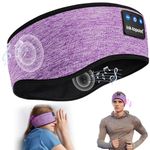 Sleep Headphones,Bluetooth Sport Headband Wireless Music Sleeping Headphones with HD Stereo Sound Speakers Long Time Play for Travel Office Workout Yoga (Purple)