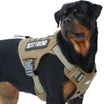 Auroth Tactical Dog Harness for Large Dogs No Pull Adjustable Pet Harness Reflective K9 Working Training Easy Control Pet Vest Military Service Dog Harnesses Army Yellow XL(Neck:20-31 inch ,Chest:26-42 inch )