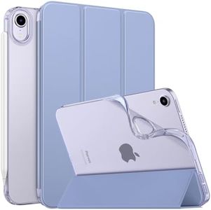 MoKo Coque Compatible New iPad Mini 7(A17 Pro) 2024, Etui pour iPad Mini 6ème Gén 2021 (8,3 Pouces), Étui pour iPad Mini 6, Housse Arrière Translucide en TPU Souple pour iPad Mini 7, Violet Grisâtre
