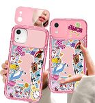 JoySolar for iPhone XR 6.1" Cute Phone Case with Makeup Mirror, Cartoon Phone Cases for Women Teen Girls Funny Kawaii Cool Unique Protective Cover for iPhone XR, Alice