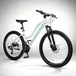 Convend 26 Inch Mountain Bike for Adults & Teens, 21-Speed Pro Gear with Twist Shifter, Dual Disc Brakes & Front Suspension Fork, All-Terrain Tires for City & Trail Riding White
