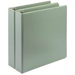 Samsill Plant-Based 1.5 Inch Durable D-Ring, Made in USA, View Binder, Eco-Friendly, USDA Certified Biobased, 2 Pack, Sage Green