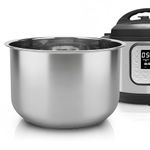 Linkidea Rice Cooker Inner Pot Replacement, 304 Stainless Steel Pressure Cooker Pot, Dishwasher Safe Cooker Replacement Inner Bowl Compatible with Instant Pot Duo 7-in-1, 6QT Rio Cooker