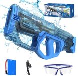 Skirfy Electric Water Gun for Adults Kids, Transparent Automatic Water Gun Waterproof,33Ft Shooting Range & Battery Powered Squirt Gun,Swimming Pool Beach Outdoor Toys for Kids