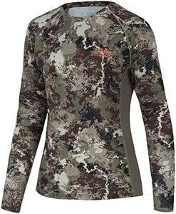 BASSDASH Women’s Camo Hunting Shirt Long Sleeve UPF 50+ Sun Protection Performance Tee Fishing Hiking