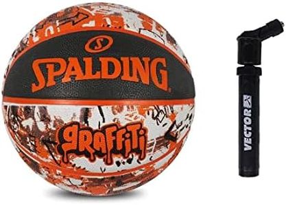 Spalding Graffiti Symbols Rubber Basketball Ball NBA Outdoor Ball for Men Size 7
