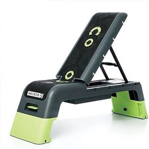 Escape Fitness Multi Purpose Fitness Station Deck for Step, Weight Training, Bootcamps, and More with Backrest and Storage Bin, Black