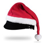 NRTFE Santa Hat for Equestrian Helmets,Bicycle Motorcycle Santa Helmet Cover with Jingle Bell for Christmas Ride 9" Diameter