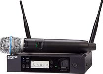 Shure GLXD24R+/B87A Dual Band Pro Digital Wireless Microphone System for Church, Karaoke, Vocals - 12-Hour Battery Life, 100 ft Range | BETA 587 Handheld Vocal Mic, Single Channel Rack Mount Receiver